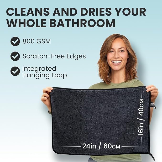 Shiny Wipes XL Drying Towel, The Original, Ultra Absorbent Twisted-Loop Design, Streak-Free Drying Towel, Shiny Wipes Shower Cleaning Cloths (1 Towel)