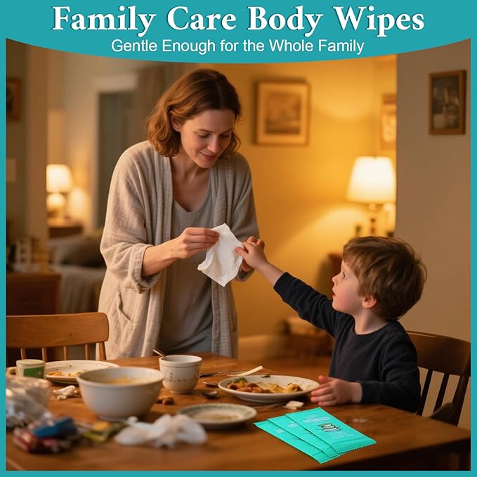 600 Pack Body Wipes Individually Wrapped(8" x 9.5"), Shower Wipe for Adults Bathing No Rinse,Personal Cleansing Wipes for Travel Gym,Bulk Deodorant for Homeless