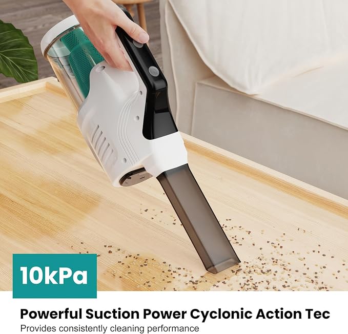 Handheld Vacuum Cordless Vacuum Cleaner for Pet Hair & Car, 8000Pa Powerful Suction, Portable Car Vacuum with LED Light, 25 Min Runtime & 600ML Dustbin
