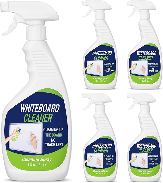 Fuyoooo 4 Pack Whiteboard Cleaner Spray 17 Fl oz Dry Erase Board Cleaning Spray Removes Stubborn Marks from Chalkboard for Classroom Chalkboard Home Office