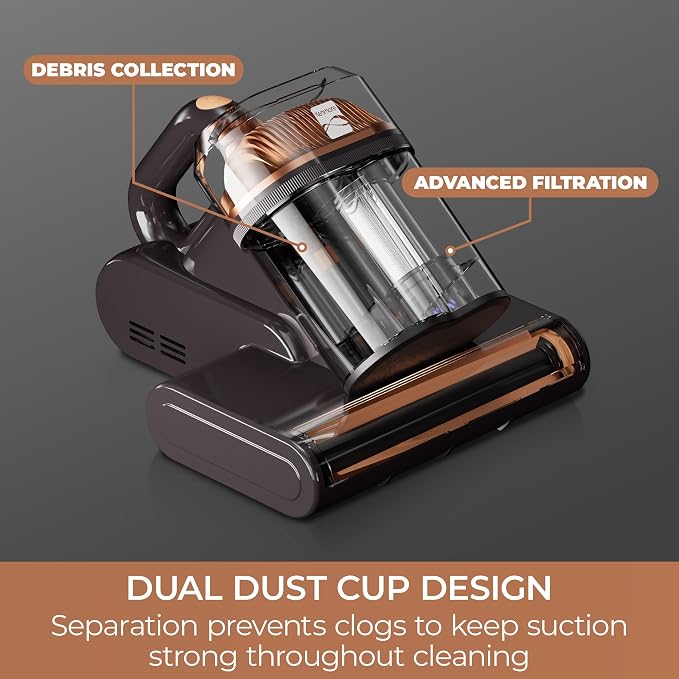 Kenmore Mattress Vacuum with UV-C Light & HEPA Filter | 14KPa Suction, Handheld Bed Vacuum Cleaner Machine with 131°F heat drying for Couch, Pet Hair - MC2010