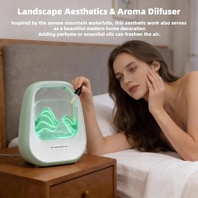 8-in-1 White Noise Sound Machine with Rain Drop Real Sound, Green | Sound Machine with Aroma Diffuser for Sleeping, Stress Relief, Night Light Timer for Bedroom Office Home Hotel SPA Decor