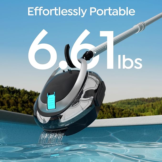 S2 Pool Vacuum Robot for Above Ground Pools, Cordless Operation, 90-Min Runtime, Efficient Cleaning Performance, Self-Parking and Easy Maintenance(Glossy Black)