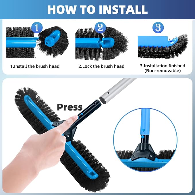 Pool cleanning kit, 15FT Pool Pole with net and Brush