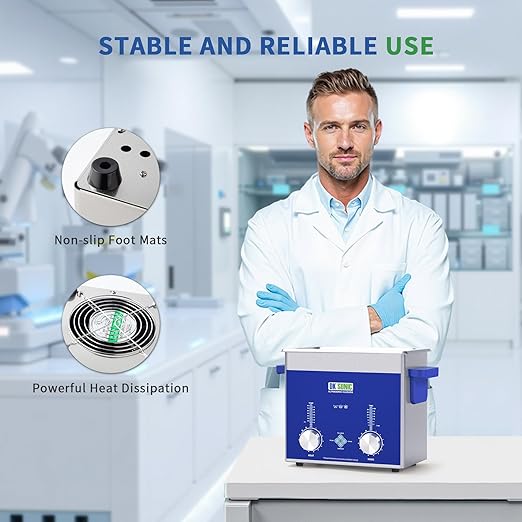 DK SONIC Industrial Ultrasonic Cleaner 3L,120W Commercial Ultrasonic Jewelry Cleaner with Encoded Timer, Heater& Basket, Multi-Application for Jewelry, Glasses, Chains, Watches