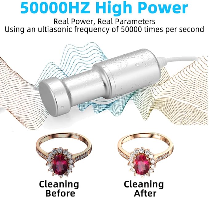 BlumWay Jewelry Cleaner Machine,Portable Household Ultrasonic Eyeglass Cleaner, Professional Ultrasonic Sonic Cleaning Machine for Jewelry Silver Diamonds Ring Glasses Fruits Vegetable