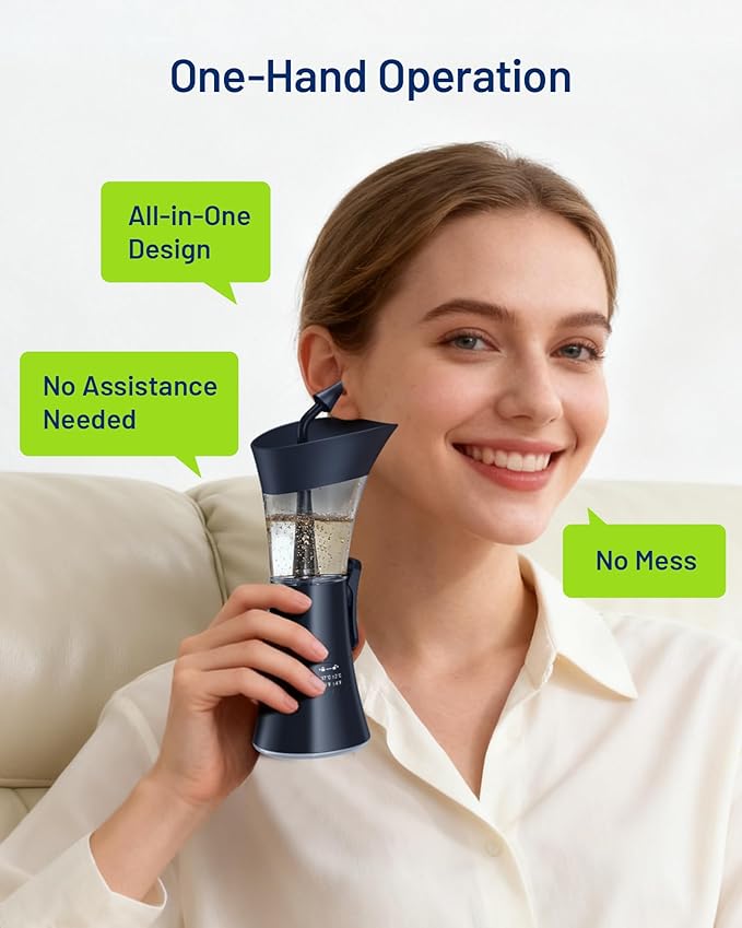 Upgraded Ear Wax Removal Kit, Manual Ear Cleaner, FSA Eligible Items Only List, One-Hand Use, Safe & Comfortable for Home - Blue