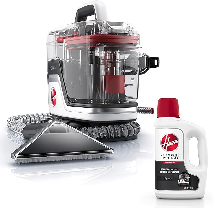 Hoover CleanSlate Plus Portable Carpet & Upholstery Spot Cleaner, Carpet Cleaner Machine, Pet Stain Remover, Car and Auto Detailer, FH14050 + 64 oz Auto Portable Solution, Fresh Scent, AH31718
