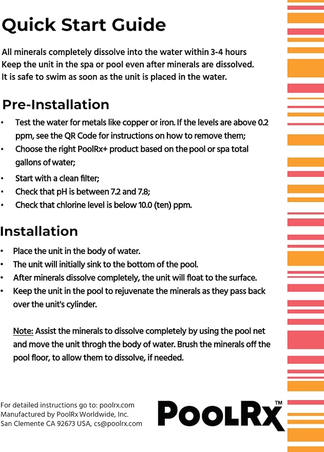 PoolRx+ Mineral Algaecide Unit, up to 6-Month Algae Control, for 2.5K-5K gallons, Red & White, New Formula with Silver.