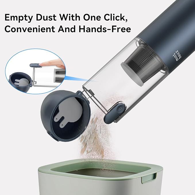 Minthouz Car Vacuum - 17000Pa/120W Handheld Vacuum Cordless with Blower & 2 Filters, Rechargeable Ultra Lightweight Hand Held Vacuum Mini Vacuum Cleaner for Car Home Pet Office Keyboard Cleaning