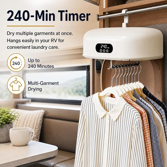 Portable Clothes Dryer, 700W Foldable Dryer for Clothes with Timer, No Assembly Required, Quiet Compact Dryer for Apartment, RV, Dorm, Travel & Small Spaces