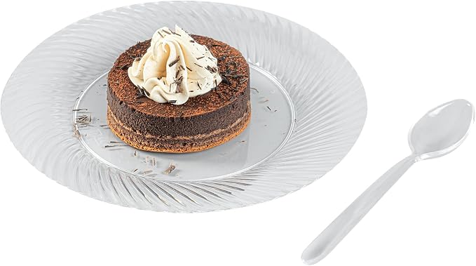 Restaurantware Moderna 5.5 Inch Disposable Spoons 250 Recyclable Small Dessert Spoons - Crack-Resistant For All Types Of Meals Clear Plastic Plastic Spoons