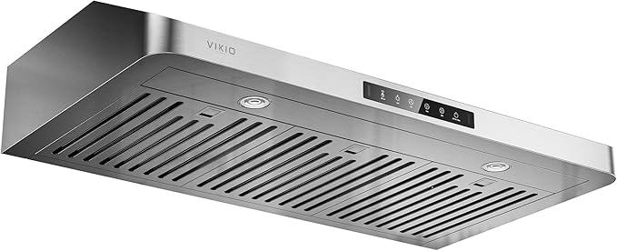 VIKIO HOME Under Cabinet Range Hood 36 Inch, 980CFM Fast Venting Kitchen Hood With 3 Speed Gesture Sensing & Touch Control, Stainless Steel Stove Hood With LED Light And 2 Baffle Filters