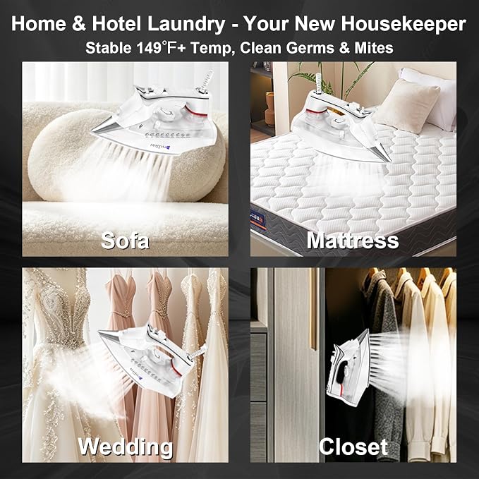 Martisan Steam Iron for clothes, 1800W, Nano Ceramic Soleplate, Dynamic Steam Burst, Precise Thermostat for All Fabrics, Auto-off, Fast Heating, Self-Clean, 4-in-1 Iron, Anti-Drip, Anti-Calc