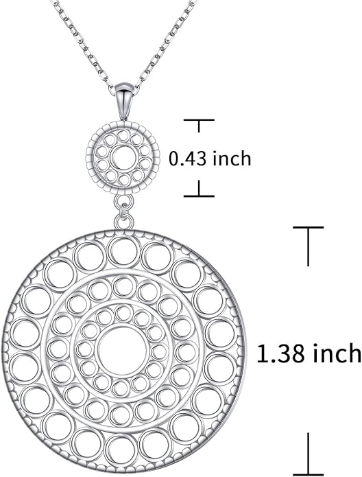S925 Sterling Silver Long Chain Sweater Necklace for Women Statement Pendant Fringe Necklaces Jewelry Gift