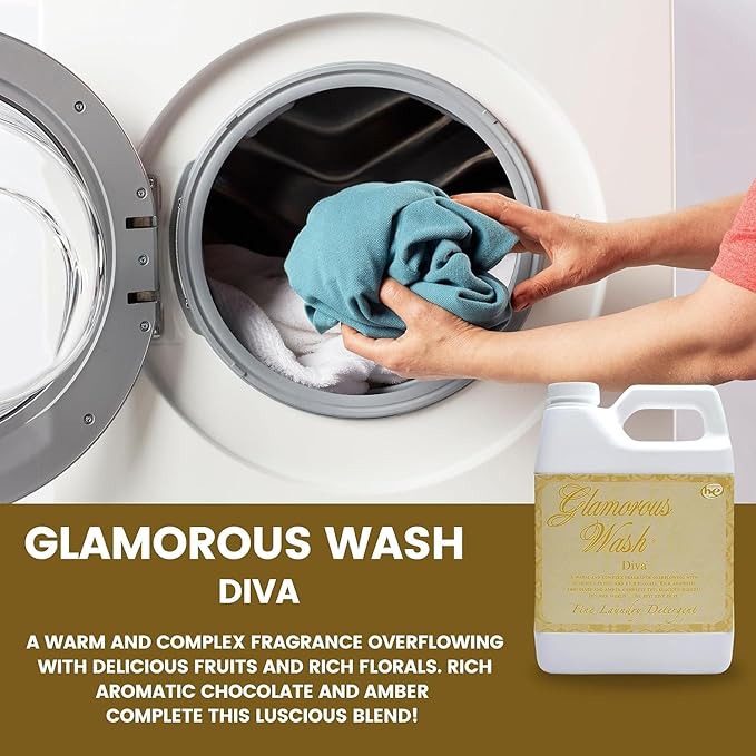 Tyler Candle Glam Wash Diva 64 Fl oz Laundry Detergent/with Glamorous Sachet Single Pouch Bonus Bentley Stain Remover Pen
