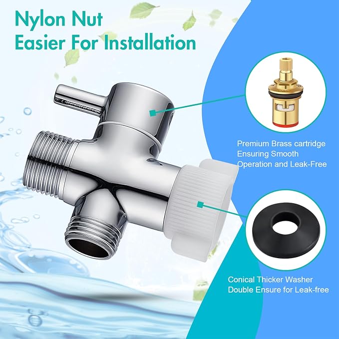 BARROCK Handheld Bidet Sprayer for Toilet, Stainless Steel Metal Made Baby Cloth Diaper Spraying Kit, Bathroom Toilet Bidet Attachment Set for Bathing Pets and Feminine Hygiene, Brushed Nickel