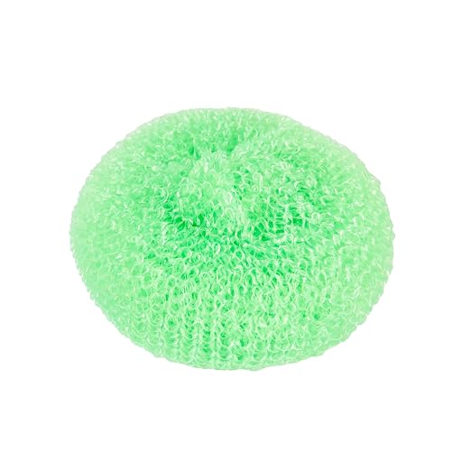 Restaurantware Plastic Dish Scrubbers 40 Pack 2.95 x 2.95 x 0.98 Inches Durable Non-Scratch Scrubbers Plastic Mesh Cleaning Pads Easy Grip Assorted Colors for Multi-Surface Cleaning