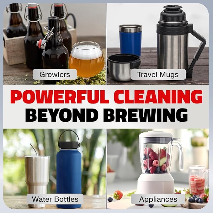 [1lb] Single Step No Rinse Brewing Cleanser - Made in USA, Powerful Powdered Brewery Wash For Cleaning & Prepping Homebrew Supplies - The Perfect Keg & Carboy Cleaner, Wine Bottle Cleaner, & More!