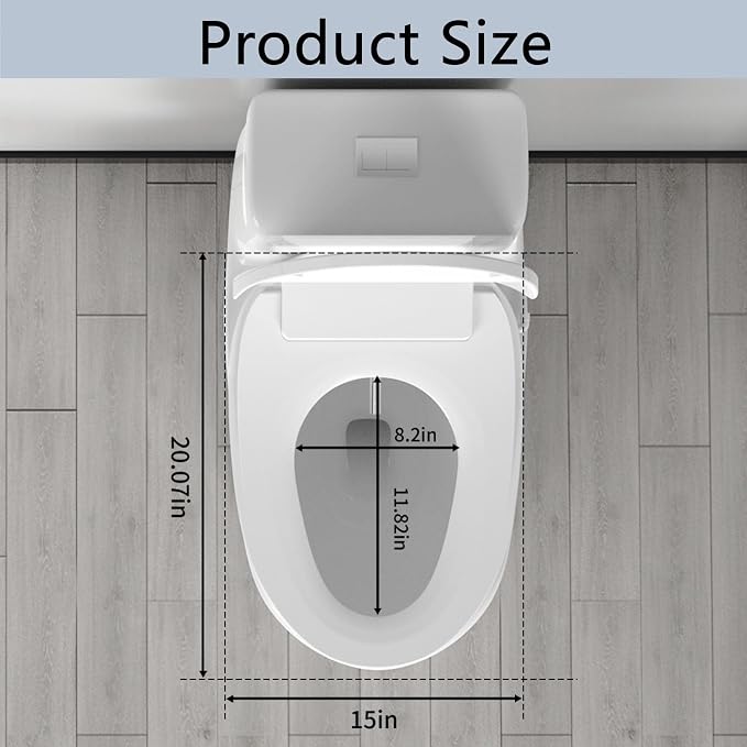 Bidet Toilet Seat Elongated, Unlimited Warm Water, Heated Toilet Seat, Warm Air Dryer, Rear and Front Washing, Soft Closed Toilet Lid, Night Light, Requires Outlet,white