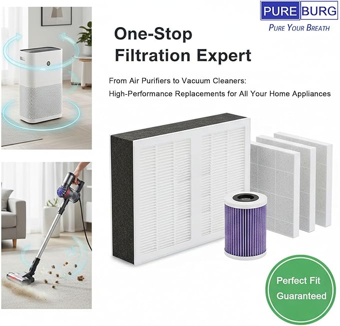 PUREBURG Replacement Filter Compatible with Compatible with Dri-Eaz DefendAir HEPA 500 Air Scrubber F397,4-Pack Activated Carbon For Air Purifier Clean VOCs Odor