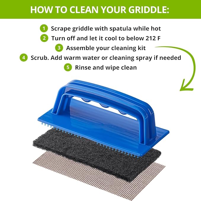 91-Piece Griddle Cleaning Kit: 1 Screen Holder, 60 Screens, 30 Cleaning Pads Bundle