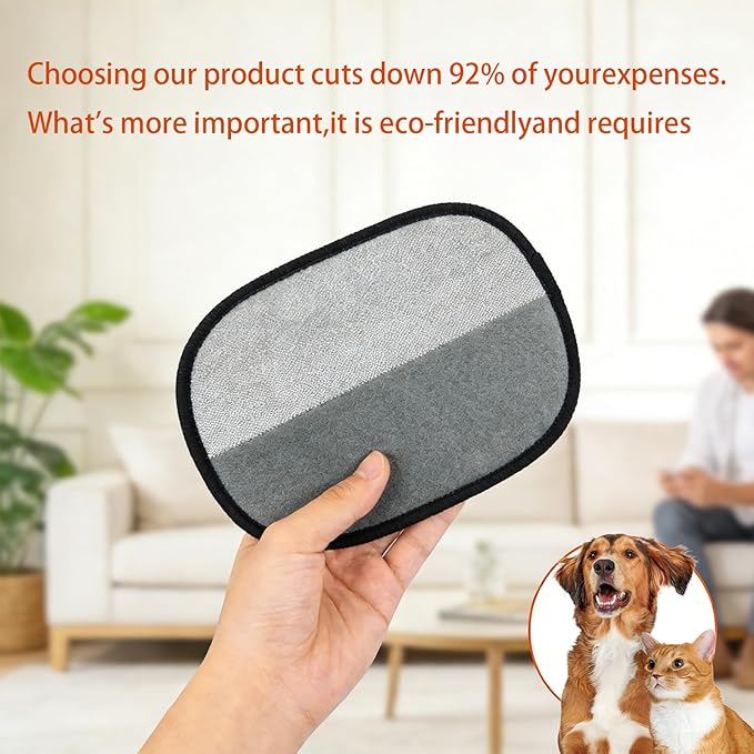 Pet Hair Removal Glove for Cats & Dogs, Reusable Pet Glove for Dogs & Cats, Easy Hair Remover for Short and Long Fur, Pet Shedding Glove for Home Furniture Cleaning (2 Pcs)