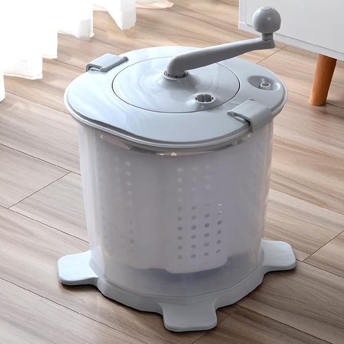 Portable Mini Washing Machine, 1200RPM Fast Dry Manual Hand Clothes Washer, Small Clothes Folding Washing Machine for Underwear Baby Clothes Socks (Nordic Grey)
