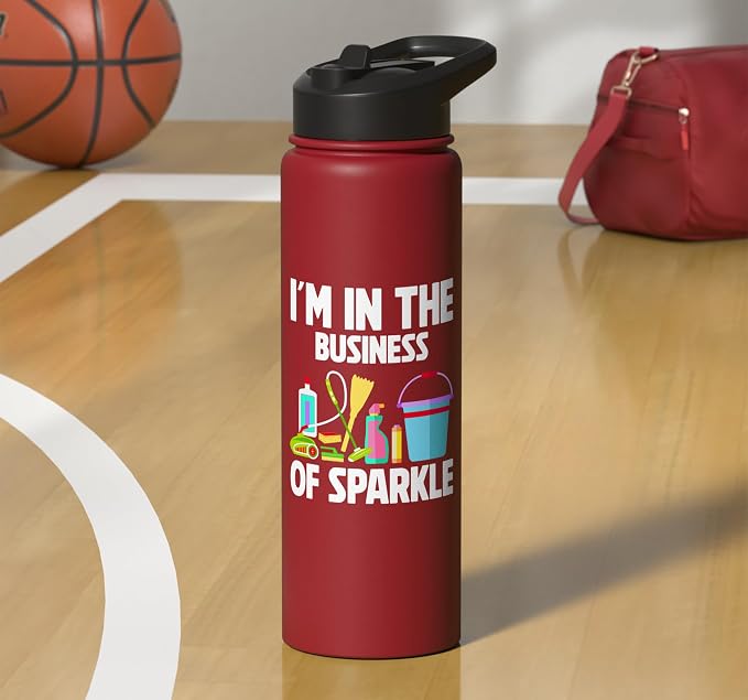 Im in the Business of Sparkle Cleaning Stainless Steel Insulated Water Bottle