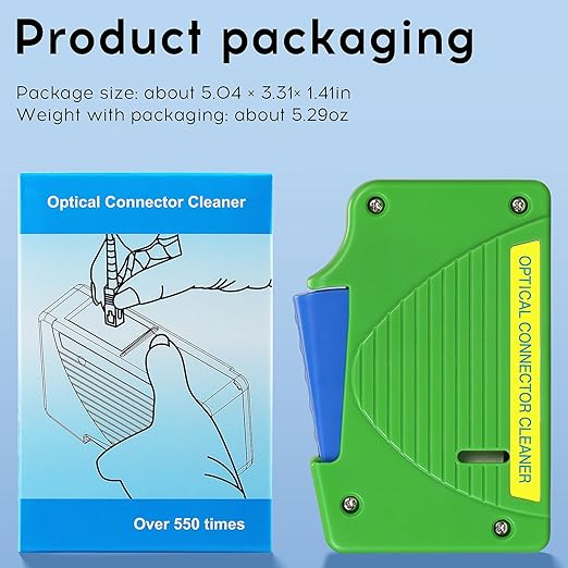 4pack Fiber Optic Cleaner Cleaning Pen Box Kit,FC SC ST LC 2.5/1.25mm Interface Fiber Optic Cleaner Tools,800+ Cleans,Optical Fiber Cable Connector Endface Optical Clean Tool Set