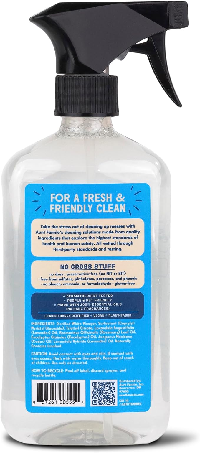 Aunt Fannie's All Purpose Bathroom Cleaner Vinegar Spray for Shower, Tub, Toilet, Tile, Sink and Fixtures, 16.9 Ounces (Pack of 1)