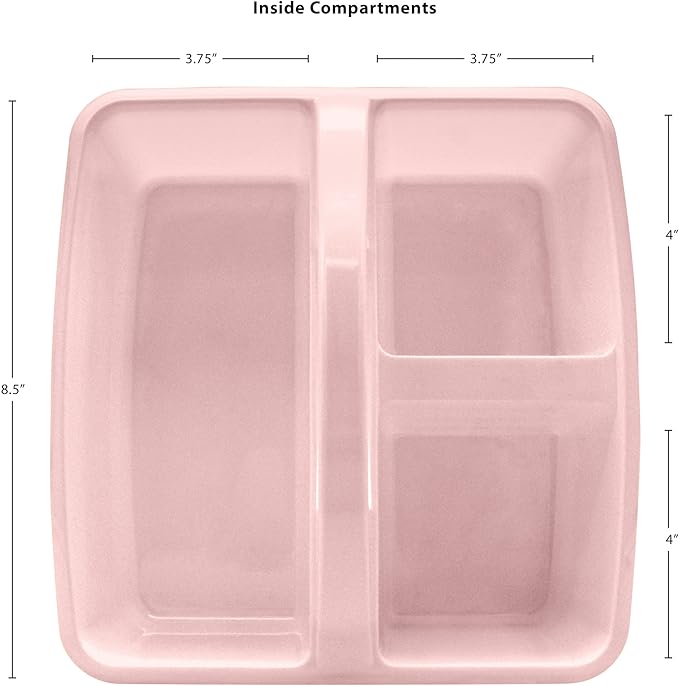 Teacher Created Resources Light Pink Portable Plastic Storage Caddy 6-Pack for Classrooms, Kids Room, and Office Organization, 3 Compartments