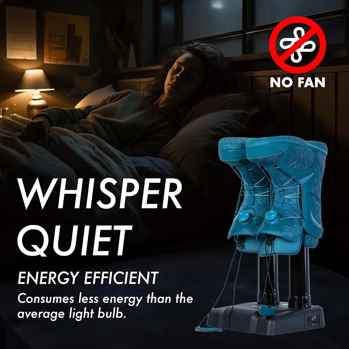 KEEPDRY Quiet Boot Dryer - Fanless, Energy-Efficient Shoe Dryer for Outdoor Enthusiasts - Warm & Dry Safely while Reducing Odors - ETL Certified