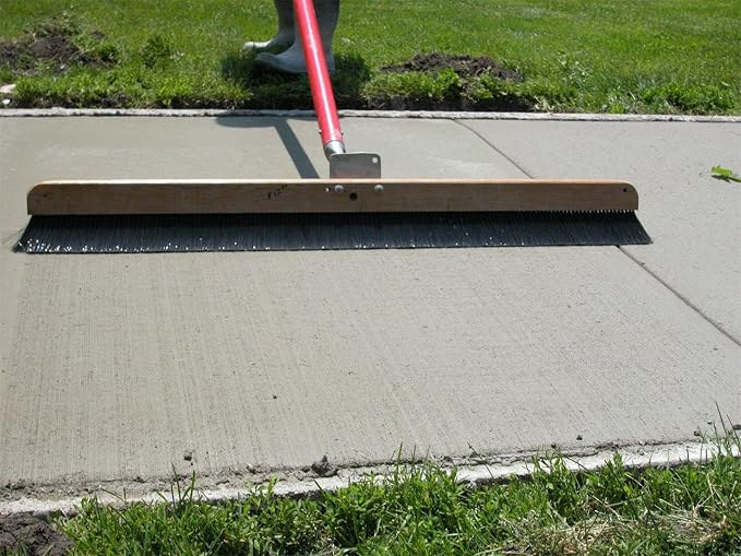 MARSHALLTOWN 24 Inch Polypropylene Concrete Broom, 1 3/4 Push Button Handle Adapter