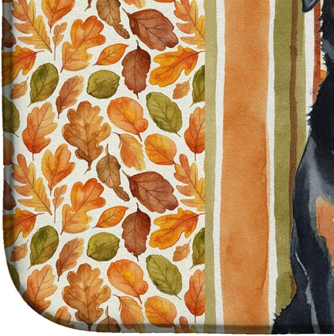 Caroline's Treasures Greater Swiss Mountain Dog Heirloom Fall Dish Drying Mat Absorbent Dish Drying Mat Pad for Kitchen Counter Dish Drainer Mat for Countertop, 14 x 21", Multicolor