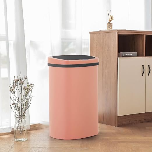 FDW Garbage Can 13 Gallon 50 Liter Kitchen Trash Can for Bathroom Bedroom Home Office Automatic Touch Free High-Capacity with Lid Waste Bin