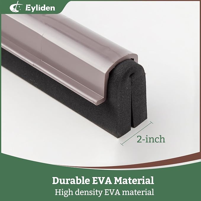 Eyliden Floor Squeegee for Water Removal, 17-inch EVA Dual-Layer Blade | Won’t Scratch Floors, Quick Water/Soap Removal in One Pass, for Kitchen, Bathroom, Tile, Hardwood, Telescoping Long Handle