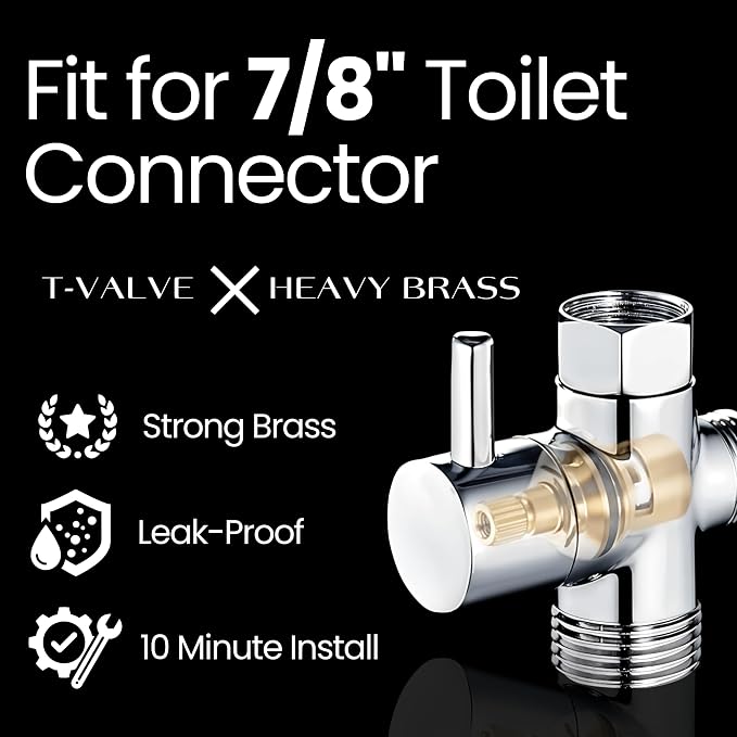 Handheld Bidet Sprayer for Toilet - Adjustable Toilet Hose Sprayer with 2 Wall Mounts - Stainless Steel Jet Spray Muslim Shower - Hand Held Bidet Bathroom Hose - Leak-Proof & Easy to Install