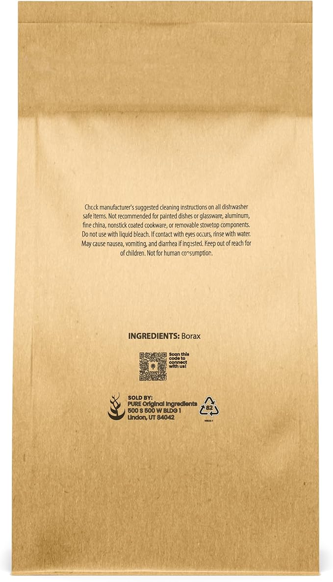 PURE ORIGINAL INGREDIENTS Borax (5 lb) Sodium Borate, Multipurpose Cleaning Agent
