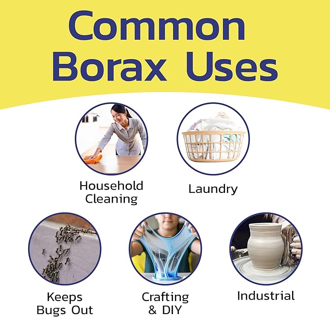 Raw Borax (10 lbs) - 100% Pure, Unscented, Multi-Purpose Cleaner & Detergent Booster - Natural Household Cleaner and Stain Remover - Made in the USA