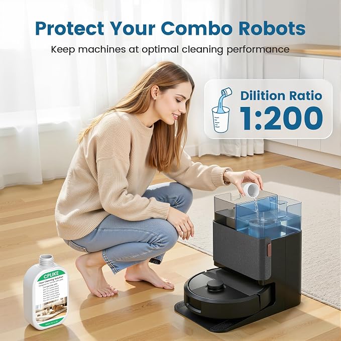 CPLIKE Pet Floor Cleaning Solution Compatible with Plus 405 Plus 505 Max 705 Robots for Household with Pets, Mopping Concentrate for 400 (4000), 500 & 700 Series, 10.1 fl oz, 2 Pack