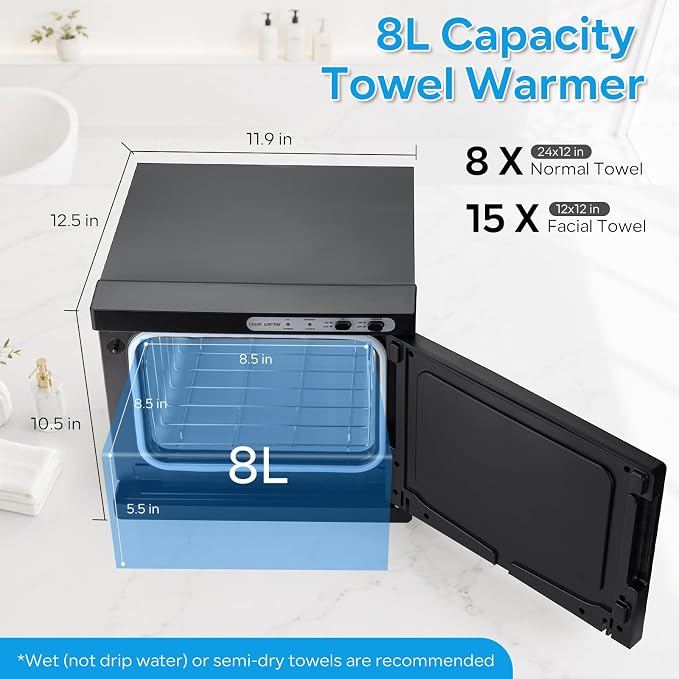 Hot Towel Warmer, 8L Professional Towel Warmer Cabinet, Hot Spa Small Towel Warmer Heating Use for Facial Spa Estheticians Massage Salon and Home