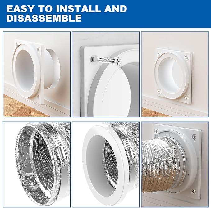 Magnetic Dryer Vent Coupling-Quick Connection and Disconnection,Dryer Vent Hose Magnetic Connector Kit,Strong Magnetic Self-connection Easy to Clean Quick Connector with 4 inch Hose