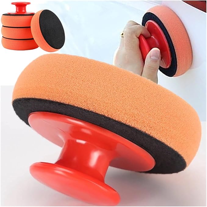 Car Wash Wax Polish Pad Polishing Sponge Cleaning Cloth Microfiber Applicator，Compatible for Auto Polisher Waxing(Handle-1pcs)