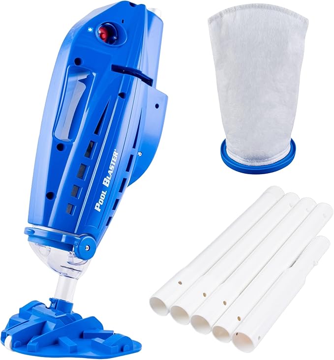 Pool Blaster Millennium Cordless Pool Vacuum for Above Ground Pools w/Pole Set, High Capacity, Strong Suction, Handheld Rechargeable Swimming Pool Vacuum for Inground Pools, Hoseless, by Water Tech | Rechargeable hoseless vac for above & inground swimm...