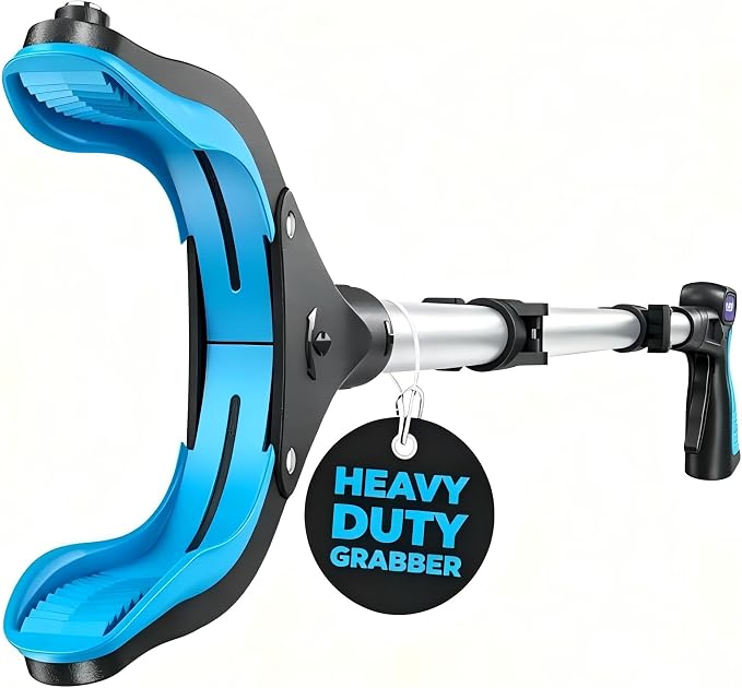 KEKOY Pro 44-inch Reacher Grabber Pickup Tool, Heavy Duty Grabbers for Seniors Foldable Pick Up Trash Stick with Anti-Slip 360° Rotating Jaw, 4" Wide Extended Weed Gripper Claw with Magnet