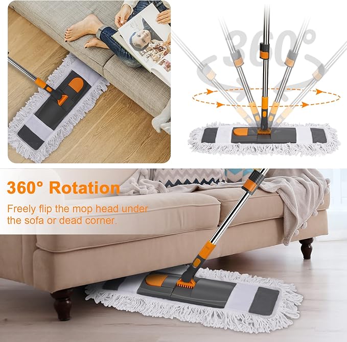 MASTERTOP Large Microfiber Mop and Dust Mop