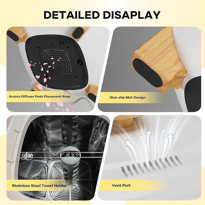 Towel Warmers for Bathrooms, 20 Liter Portable Electric Towel Heater with Heating & Drying Modes, Telescopic Rod, Heated Blanket Warmer Dryer for Home, Spa, Travel