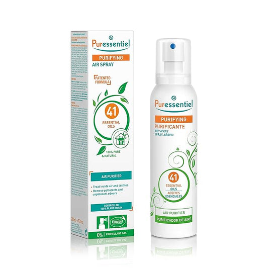 "Puressentiel Purifying Air Freshener Spray - Room Spray with 41 Essential Oils - Eliminate Odors without Synthetic Chemicals - Multi-Use - 6.75 oz"