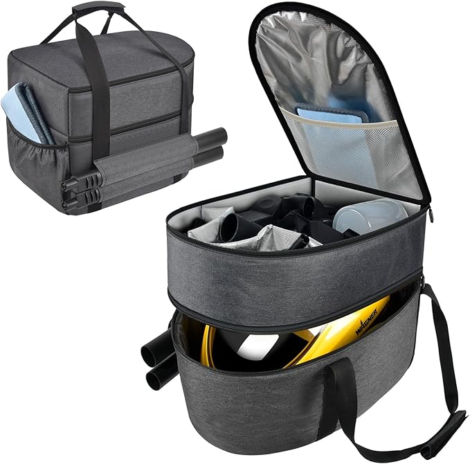 Bag for Wagner Spraytech 0282014 905e/915e/925e Portable Steam Cleaner, Foldable Handheld Steamer Storage Case for 18 Accessories Cleaning Brushes, Wallpaper Steam Plate with Pockets-Bag Only